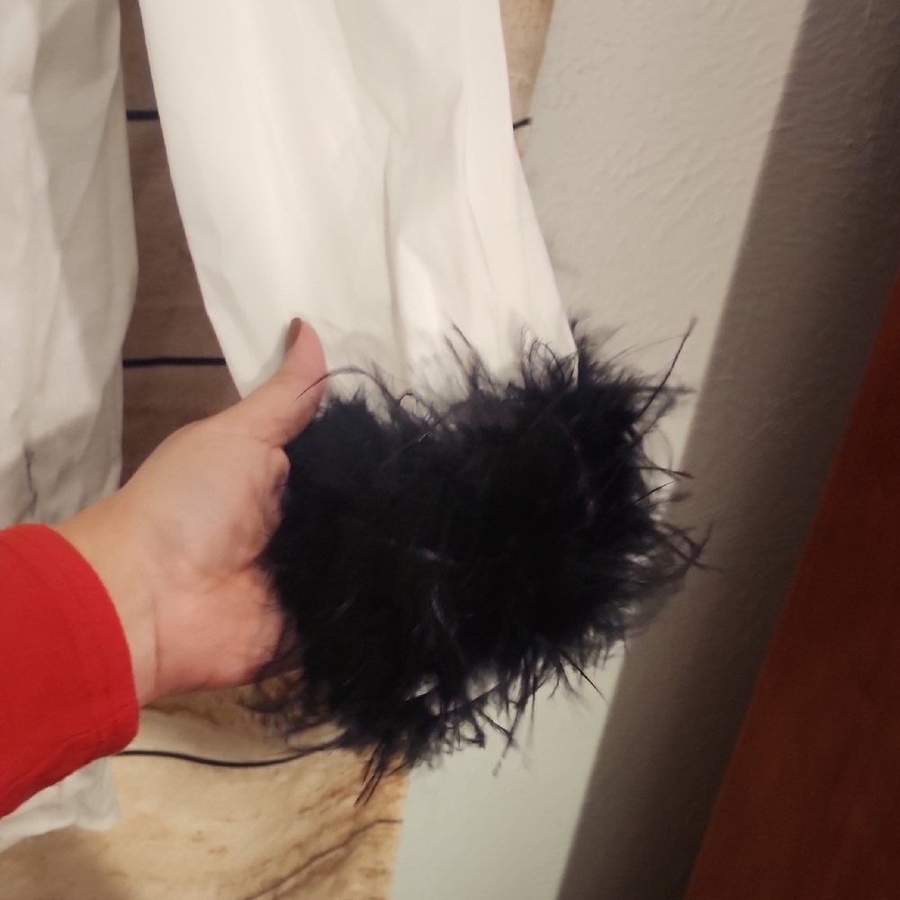 Fashion Nova White Blouse with Black Accents - Picture 5 of 8